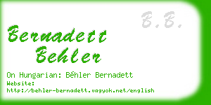 bernadett behler business card